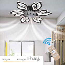 Dimmable Ceiling Fan with Lighting LED Light Bluetooth Control Adjustable Wind