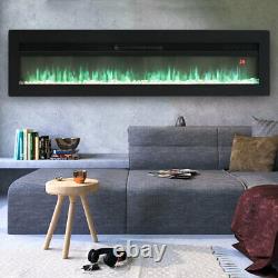Electric Fireplace 50/60/70in Fire Flame Stand Insert Wall Mounted Heater 9Color