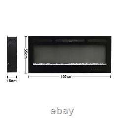 Electric Fireplace Wall Mounted/Inset LED Flame Fire Remote 40 50 60 70 80 Inch