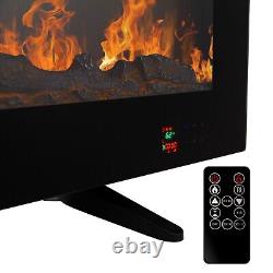 Electric Inset Fireplace Wall Mounted LED Free Standing 50 60 Black Adjustable