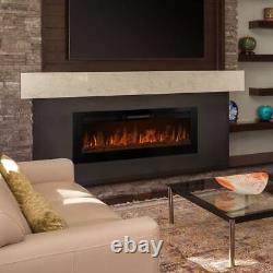 Electric Inset Fireplace Wall Mounted LED Free Standing 50 Black