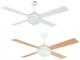 FARO Ceiling Fan Remote Control 4 Reversible Blades, White Wood H 33x W15cm