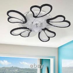 Flush Mount Ceiling Fan Dimmable LED Light 6 Gear Wind Speeds APP/Remote Control