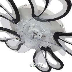 Flush Mount Ceiling Fan Dimmable LED Light 6 Gear Wind Speeds APP/Remote Control
