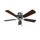 Flush Mount Ceiling fan without Lights Stainless Steel 107 cm 42 Dark Oak Decor