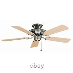 Flush Mount Ceiling fan without Lights Stainless Steel 107 cm 42 Maple Decor