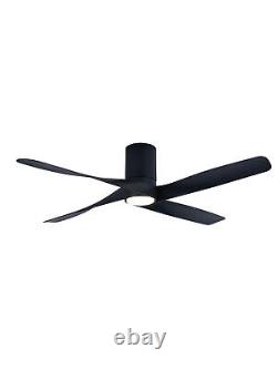 Flush mount Ceiling fan light LED and Remote control Riviera Black Quiet DC Fan