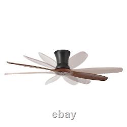 Flush mount Ceiling fan with Remote control Lama Black 56 Fan without Lights