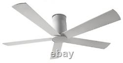 Flush mount Ceiling fan with Remote control Rodas Grey Low profile Fan 132cm 52
