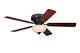 Flush mount Ceiling fan with lights and pull cords Everett Espresso 132 cm 52