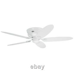 Flush mount ceiling fan Hunter Low Profile White Maple 112cm 44 & 132cm 52
