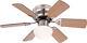 Flush mount ceiling fan light with pull cords UGO Matt Nickel 76cm 30