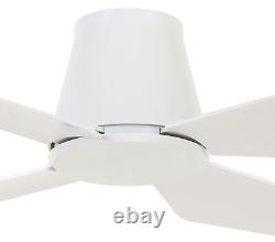 Flush mount ceiling fan with remote Lucci Airfusion Aria CTC White 122 cm 48