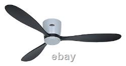 Flush mount fan no lights DC Ceiling fan with remote Eco Plano Wood Grey / Black