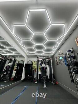 Hexagon LED Lights 10 Hex Ceiling Wall Garage Gym Workshop Man Cave NO BORDER