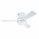 Hugger mount Ceiling fan with light and remote Halley White & Maple 112 cm 44