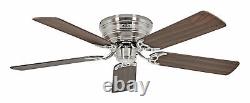 Hugger style Ceiling fan Low profile Classic Flat Chrome Flush mount 132 cm 52