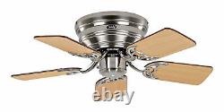 Hugger style Ceiling fan Low profile Classic Flat Chrome Flush mount 79 cm 31