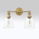 Industrial 2-Light Bathroom Vanity Light Doule Bell Clear Glass Wall Lamp Sconce