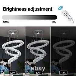 K9 Crystal 3 Ring Chandelier LED Ceiling Lights Pendant Light Dimmable withRemote