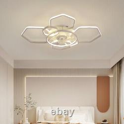 LED Ceiling Fan Light Dimmable Living Room 19-42inch Lamp Pendant Remote Control