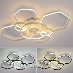 LED Ceiling Fan Light Dimmable Living Room 19-42inch Lamp Pendant Remote Control