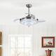 LED Ceiling Fan with LED Light Adjustable Wind Speed Remote Low Profile 42x12in