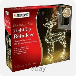 LED Light Up Reindeer 115cm Tall Copper Wire Frame Christmas Outdoor Warm White