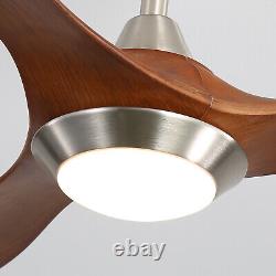 Large 52 Chandelier Ceiling Fan Light Remote Control 3-Colour-LED 6 Wind Speed