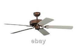 Low profile Ceiling fan without Lights Vintage style fan Bronze White Cane