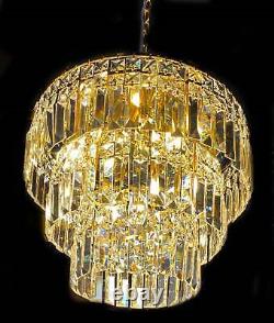 Luxury Crystal Chandelier Mini Pendant Light Gold Dimmable Flush Mount Lighting