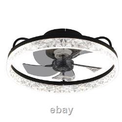 Modern Ceiling Fan Light 6 Speeds Adjustable Dimmable Lamp Timer APP Remote Gold
