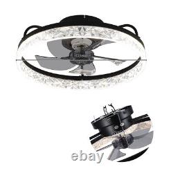 Modern Ceiling Fan Light 6 Speeds Adjustable Dimmable Lamp Timer APP Remote Gold