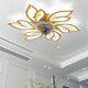 Modern Ceiling Fan Light LED Lamp Dimmable Flower Lighting Bluetooth Chandeliers