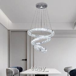 Modern Crystal 3 Rings Chandelier LED Ceiling Light Pendant Light Living Room