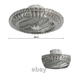 Modern LED Ceiling Fan Light Adjustable LED Wind Crystal Decor with Remote Control