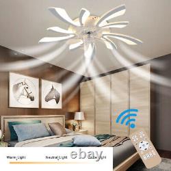 Modern LED Ceiling Fan Light Adjustable LED Wind Room Fan Lamp with Remote Control