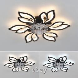 Modern LED Ceiling Fan Light Dimmable Chandelier Lamp 3 Color APP Remote Control