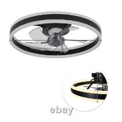 Modern LED Ceiling Fan Light Dimmable Chandelier Lamp Timer APP Remote Control
