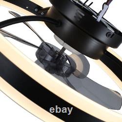 Modern Round Chandelier LED Ceiling Fan Light Dimmable Fan Lamp Bluetooth/Remote