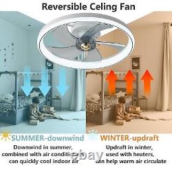 Modern Smart Ceiling Fans with Lights Reversible Fan with Remote 6 Speed