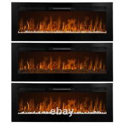 Monster Shop Electric Wall Mounted Inset LED Black Fireplace Customer Return