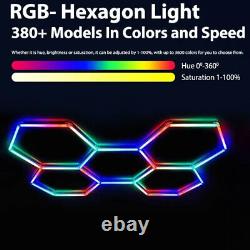 RGB Hexagon LED Garage Light Honeycomb Lights for Workshop Gym Gaming Room
