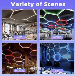 RGB Hexagon LED Garage Light Honeycomb Lights for Workshop Gym Gaming Room Decor