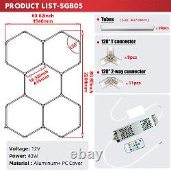 RGB Hexagon Lights Garage 5 Grid System Honeycomb LED Garage Light Hex Barbe UK