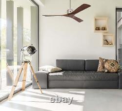 Reversible Ceiling fan with Remote Indoor fan Macau Chrome Walnut 132 cm 52