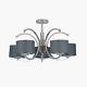 Silver and Grey Chandelier Metal Curved 5 Arm Ceiling Light Wall Mounted Lamps