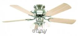 Small hugger mount ceiling fan with lights 107cm 42 MAYFAIR COMBI Steel