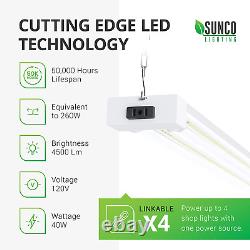 Sunco 16 Pack LED Shop Light for Workshop Garage 4FT, Plug in Linkable Utility L