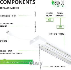 Sunco 16 Pack LED Shop Light for Workshop Garage 4FT, Plug in Linkable Utility L